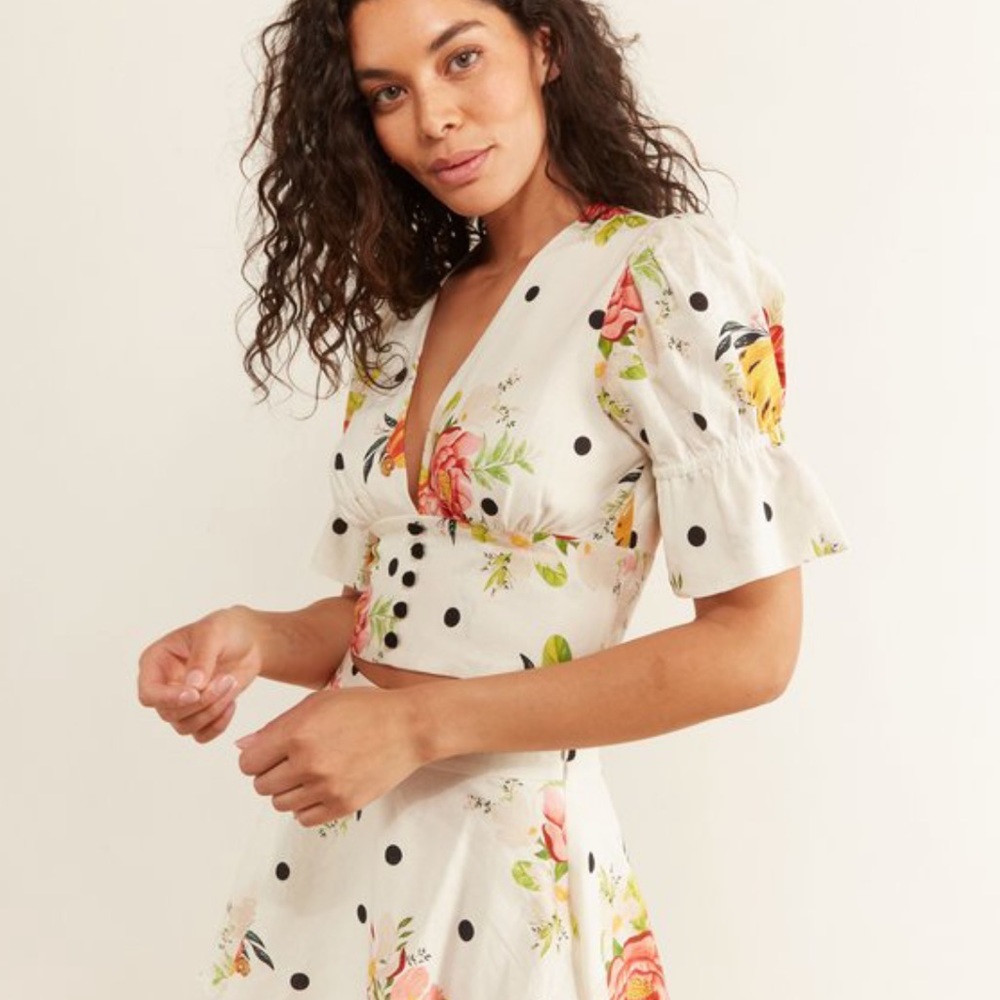 NWT Farm Rio White Nanaju Blouse